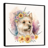 Cute Yorkshire Dog With Flowers III