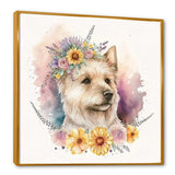 Cute Yorkshire Dog With Flowers III