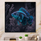 Mysterious Tropical Blue Fish In Tones Of Blue I