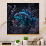 Mysterious Tropical Blue Fish In Tones Of Blue I