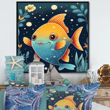 Cute Cartoon Fish In Orange And Blue