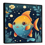 Cute Cartoon Fish In Orange And Blue