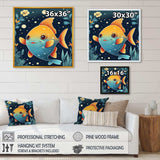 Cute Cartoon Fish In Orange And Blue