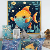 Cute Cartoon Fish In Orange And Blue