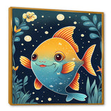 Cute Cartoon Fish In Orange And Blue