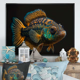 Tropical Blue Fish In Shades Of Blue And Orange II