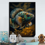 Tropical Blue Fish In Shades Of Blue And Orange V