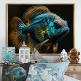 Tropical Blue Fish In Shades Of Blue And Orange I