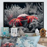 Red Crab In Shades Of Black And Blue II