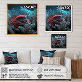 Red Crab In Shades Of Black And Blue III