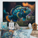 Beautiful Mandarin Fish In Shades Of Blue II