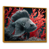 Tropical Fish  In A Red Deep Sea