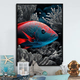 Mysterious Tropical Fish In Blue And Red IV