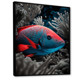 Mysterious Tropical Fish In Blue And Red V