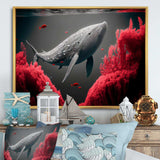 Whale In Red And Gray