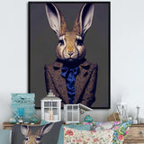 Fancy Rabbit In A Gray And Blue Suit