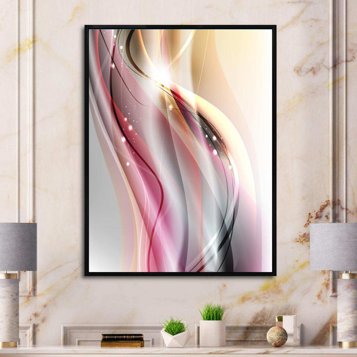 Pink Brown Abstract Lines - Modern Wall Art Prints