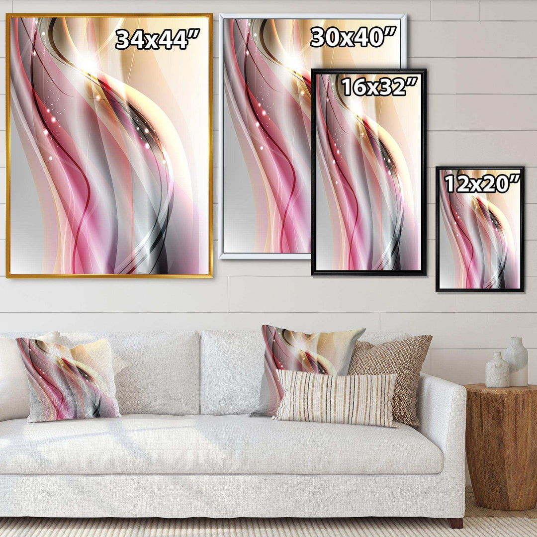 Pink Brown Abstract Lines - Modern Wall Art Prints