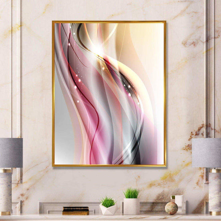Pink Brown Abstract Lines - Modern Wall Art Prints