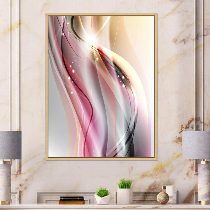 Pink Brown Abstract Lines - Modern Wall Art Prints