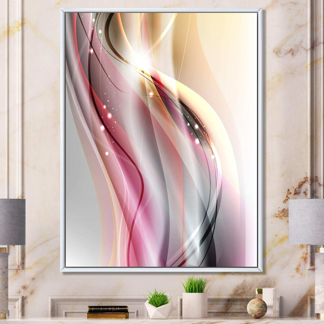 Pink Brown Abstract Lines - Modern Wall Art Prints
