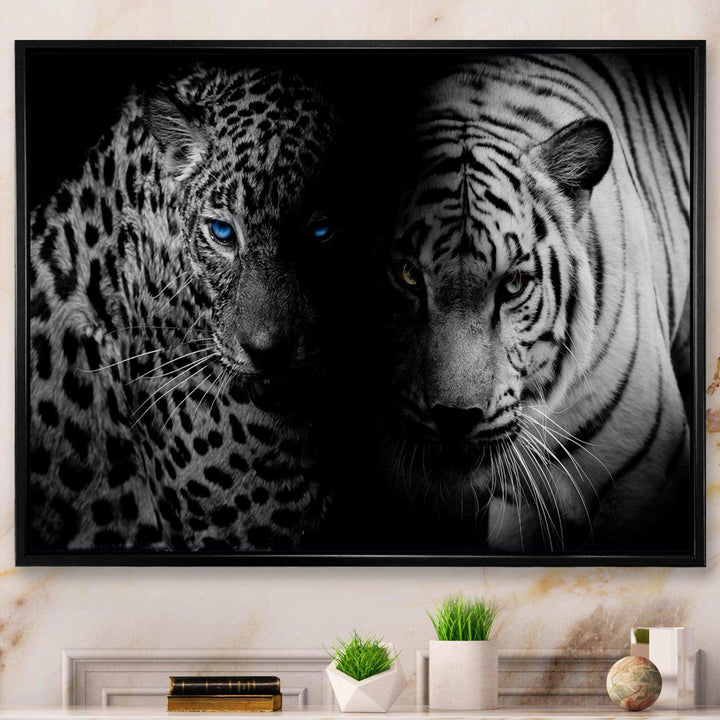 Leopard and Tiger in Black
