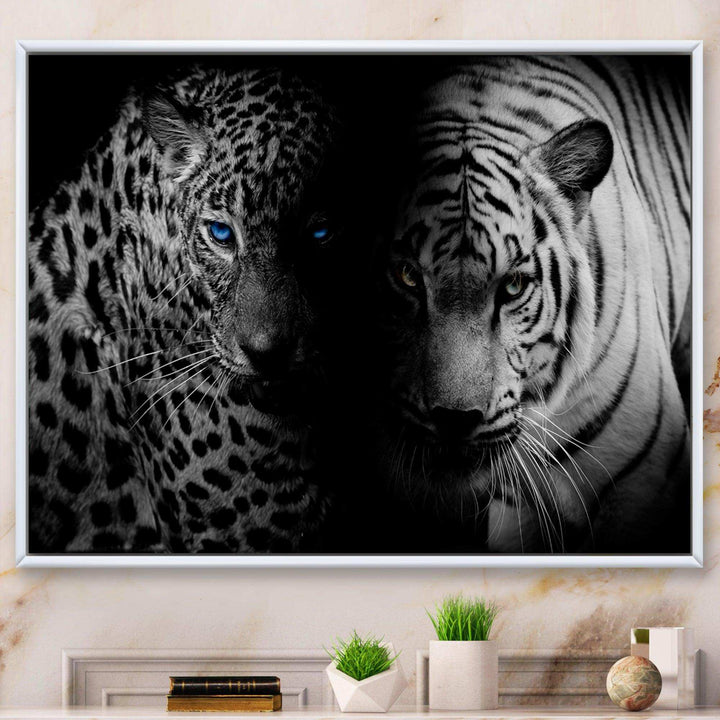 Leopard and Tiger in Black