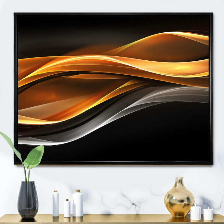 Gold Silver Inward Lines - Modern Living Room Wall Decor