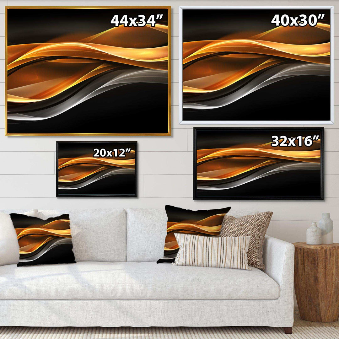 Gold Silver Inward Lines - Modern Living Room Wall Decor