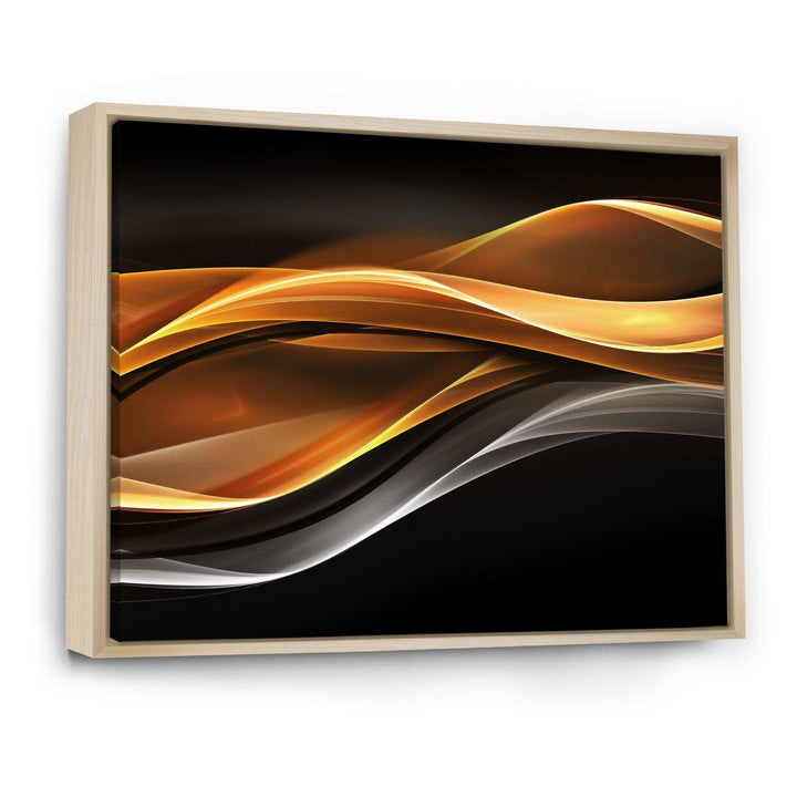Gold Silver Inward Lines - Modern Living Room Wall Decor