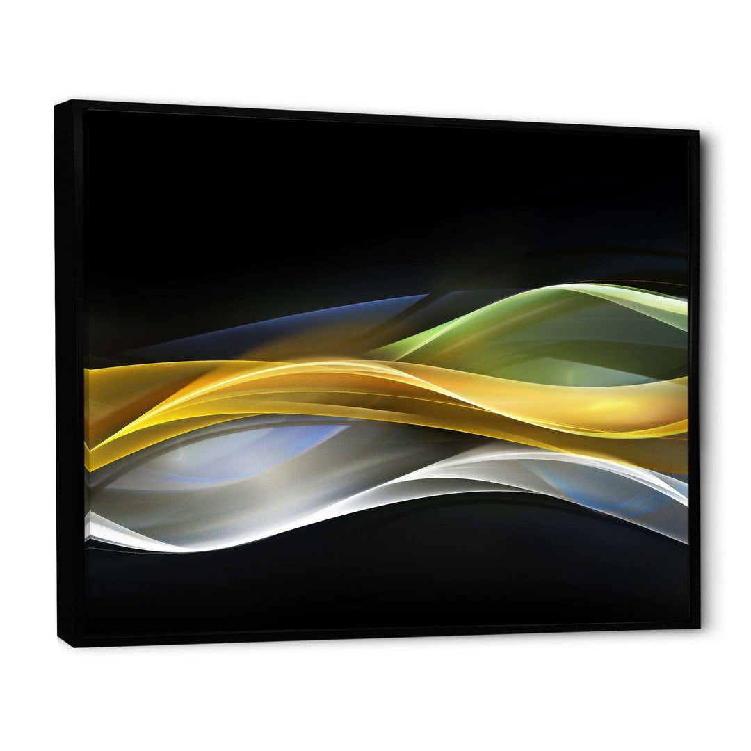 Gold Silver Straight Yellow Lines - Modern Canvas Wall Art