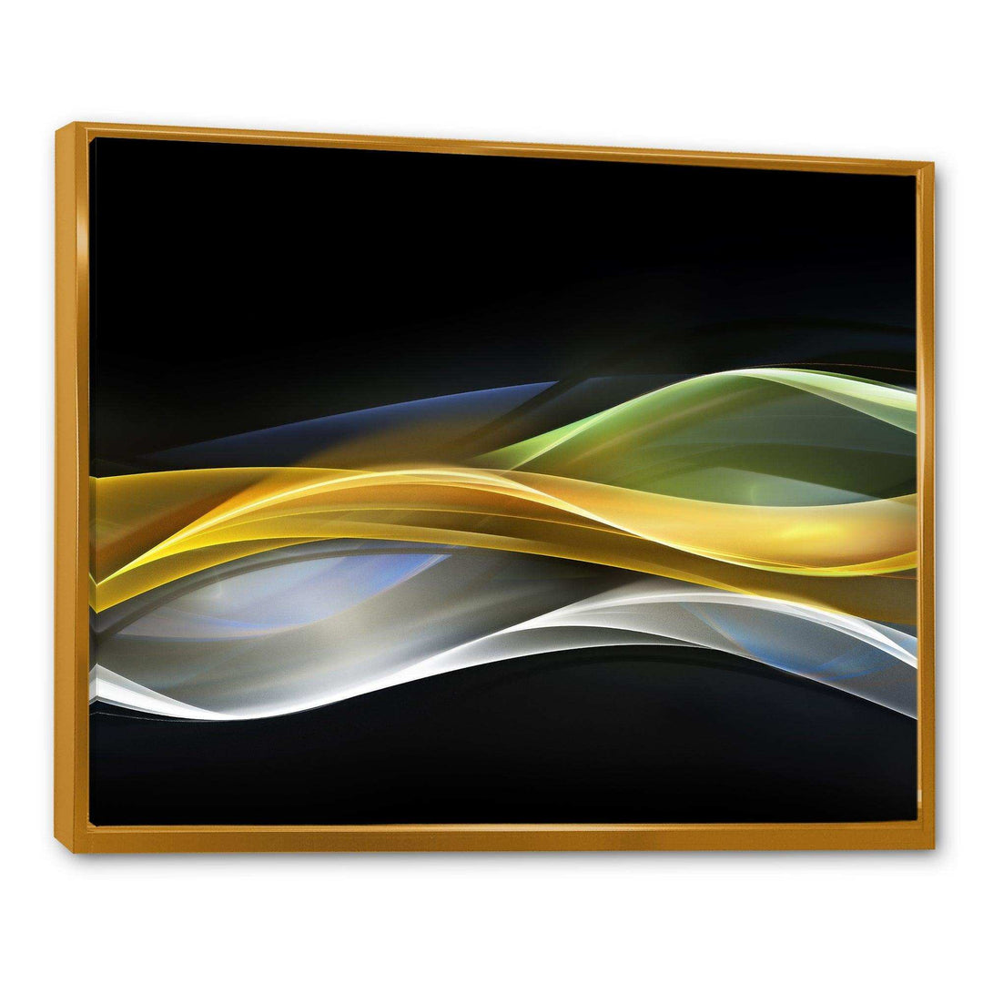 Gold Silver Straight Yellow Lines - Modern Canvas Wall Art