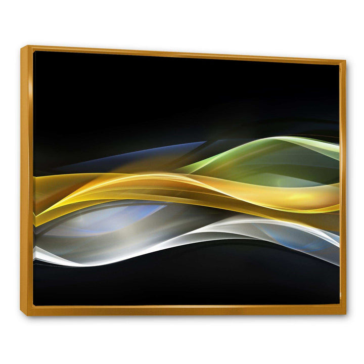 Gold Silver Straight Yellow Lines - Modern Canvas Wall Art