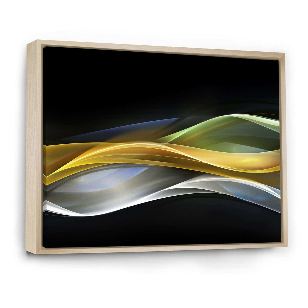 Gold Silver Straight Yellow Lines - Modern Canvas Wall Art