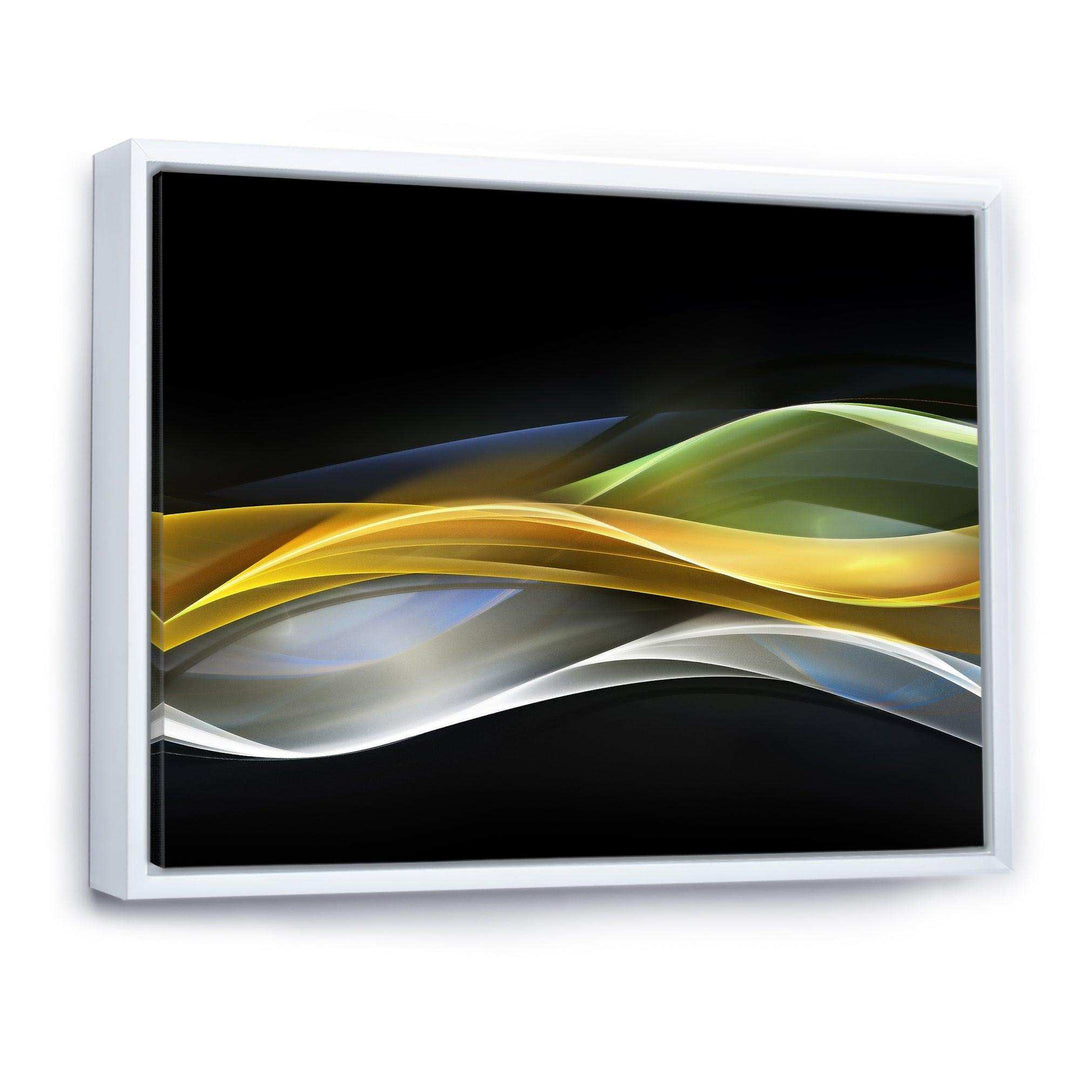 Gold Silver Straight Yellow Lines - Modern Canvas Wall Art