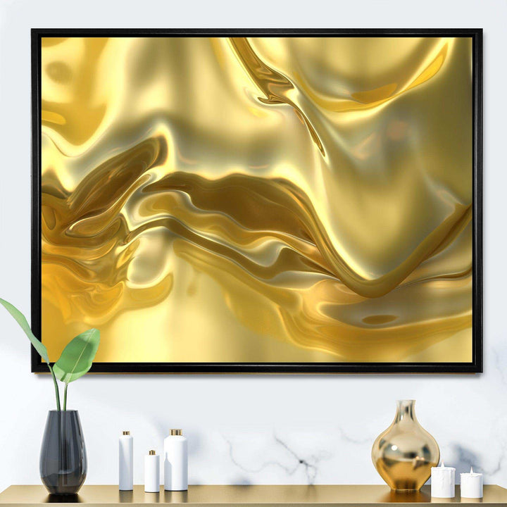 Golden Cloth Texture - Modern Living Room Wall Decor
