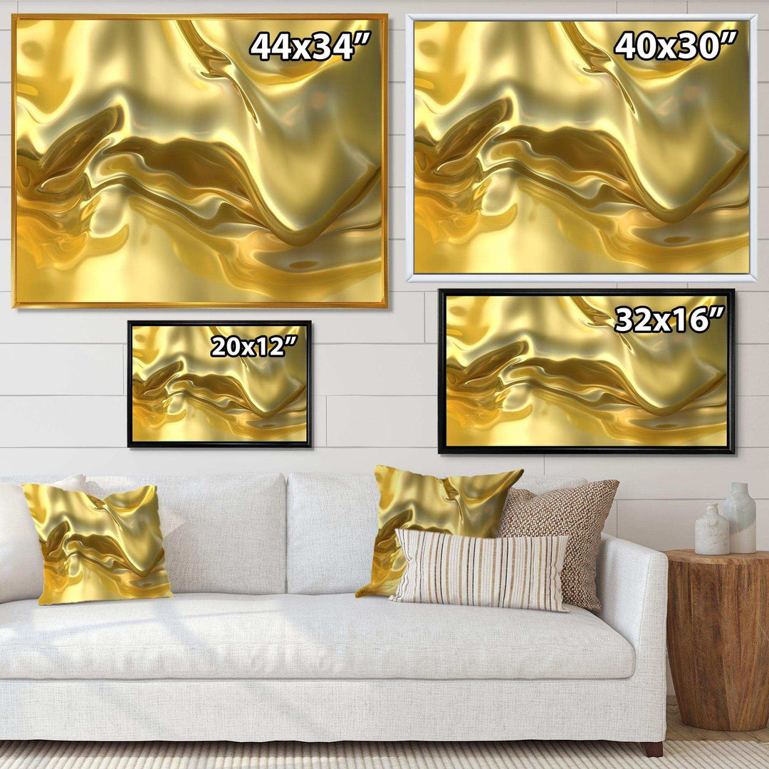 Golden Cloth Texture - Modern Living Room Wall Decor