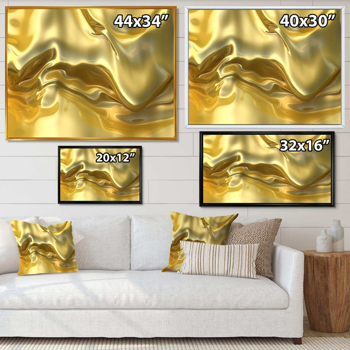 Golden Cloth Texture - Modern Living Room Wall Decor