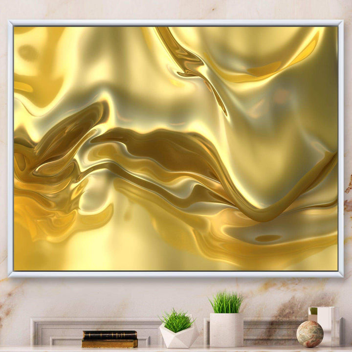 Golden Cloth Texture - Modern Living Room Wall Decor