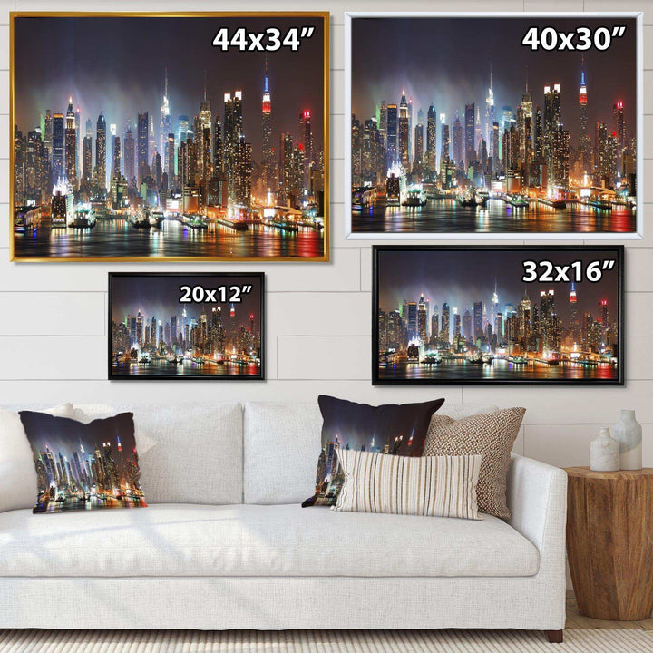 Lit NYC Manhattan Skyline