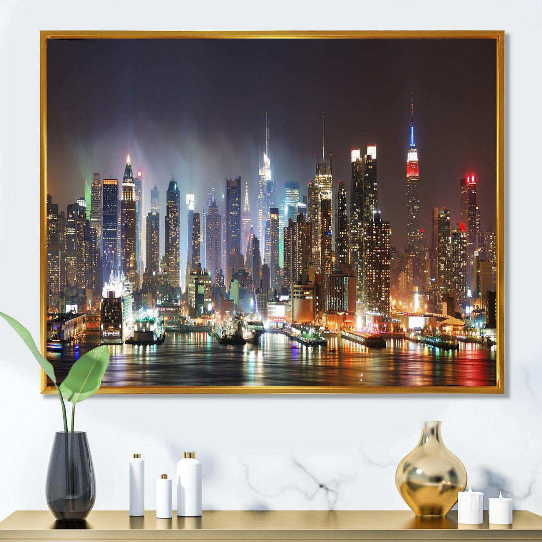 Lit NYC Manhattan Skyline