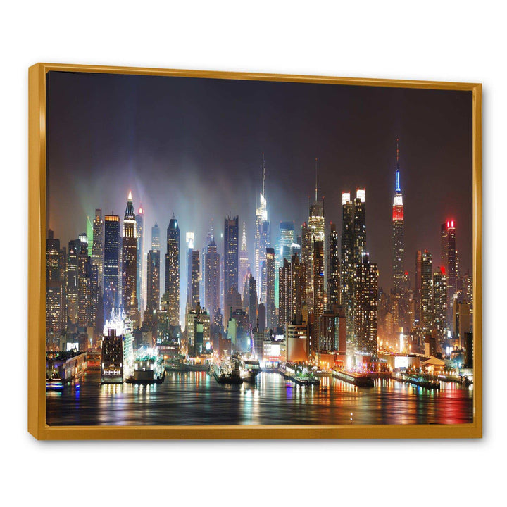 Lit NYC Manhattan Skyline