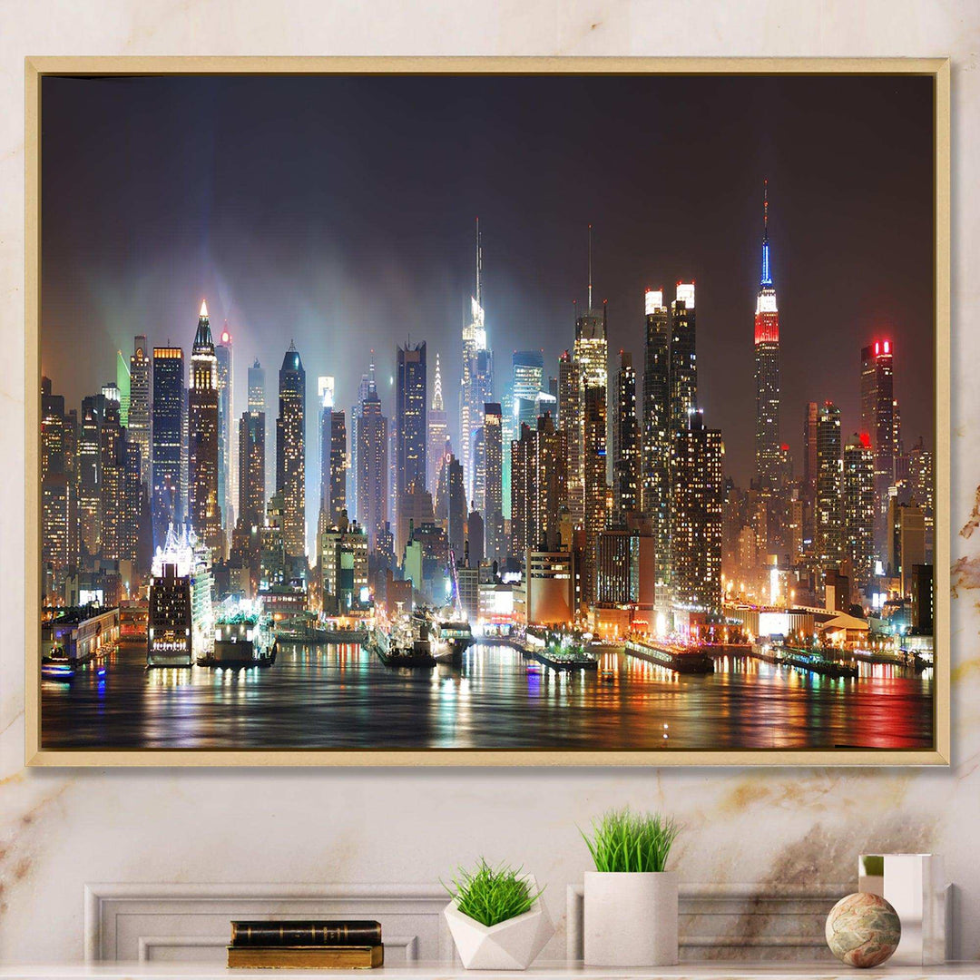 Lit NYC Manhattan Skyline