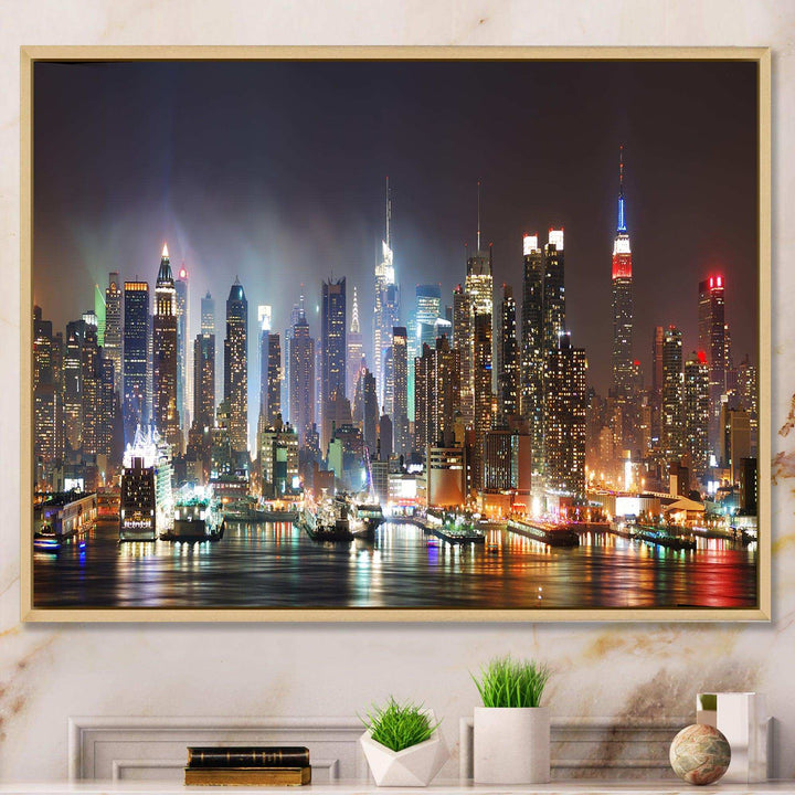 Lit NYC Manhattan Skyline