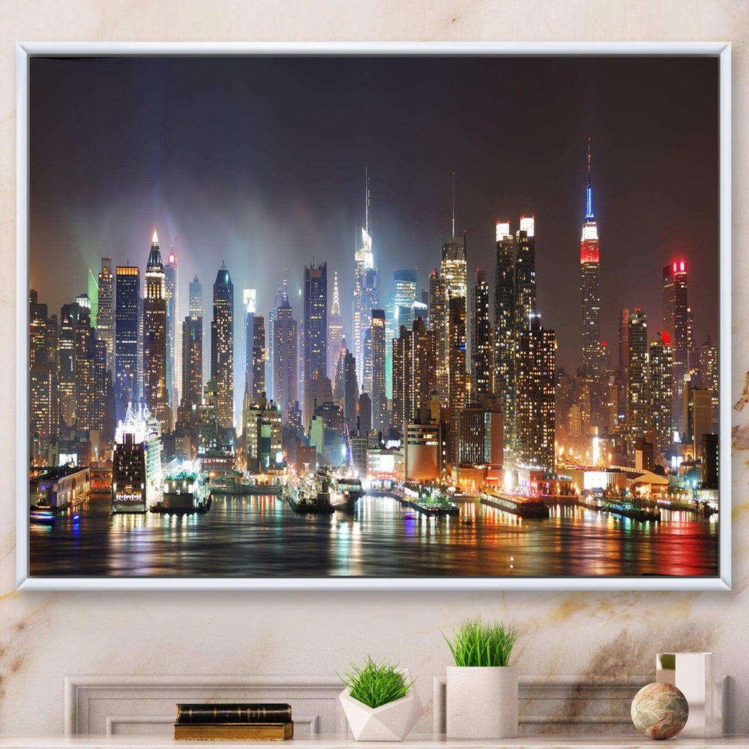 Lit NYC Manhattan Skyline