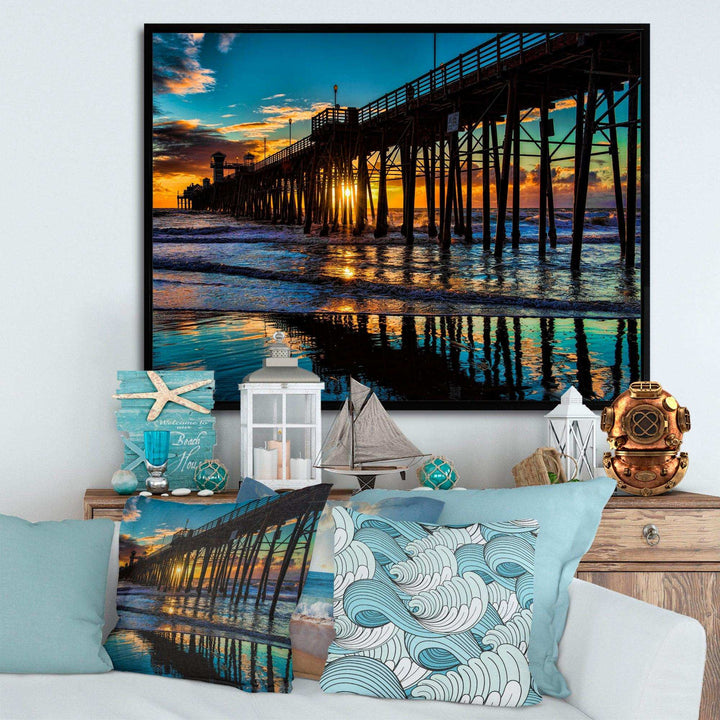 Oceanside Pier at Evening - Landscape Bedroom Wall Art