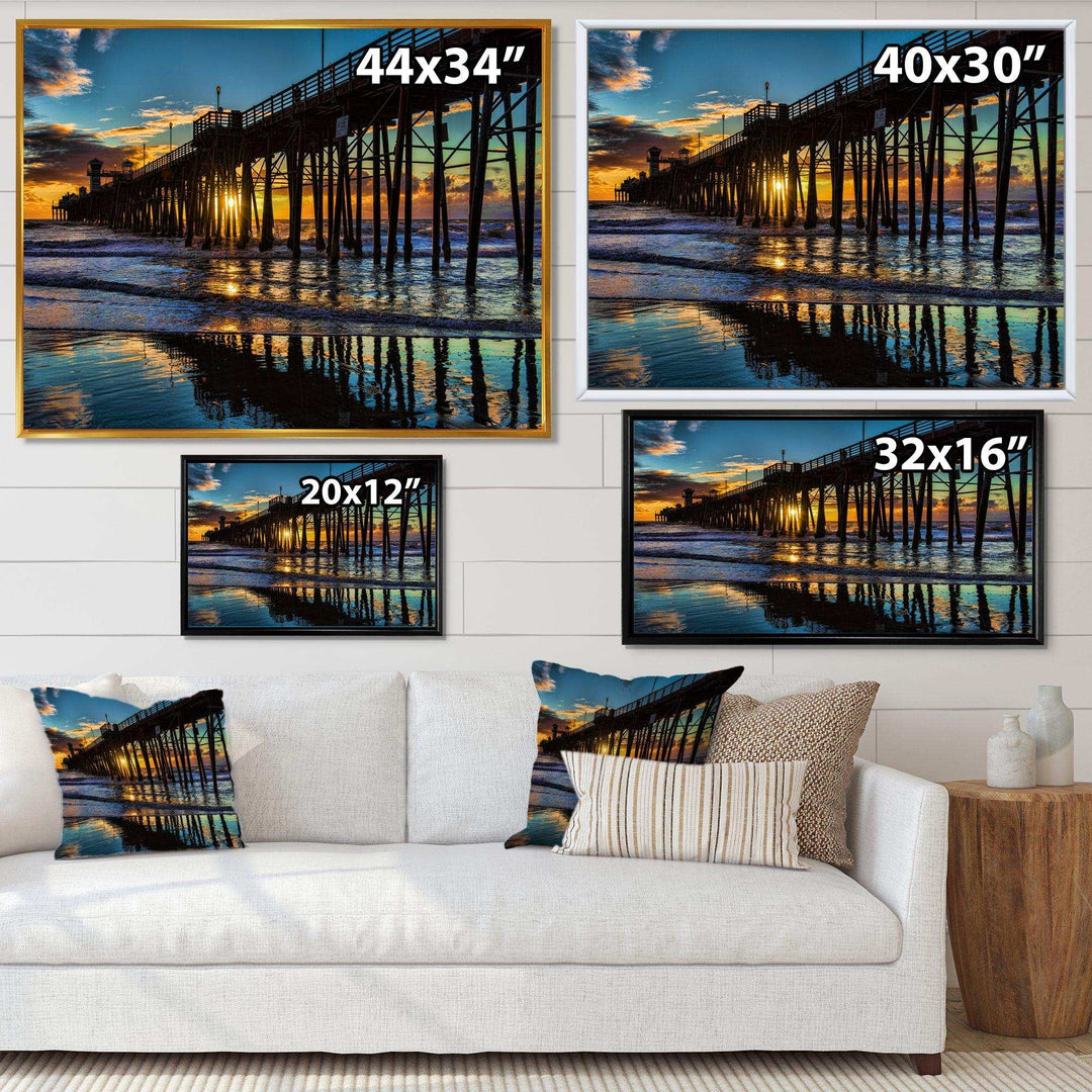 Oceanside Pier at Evening - Landscape Bedroom Wall Art