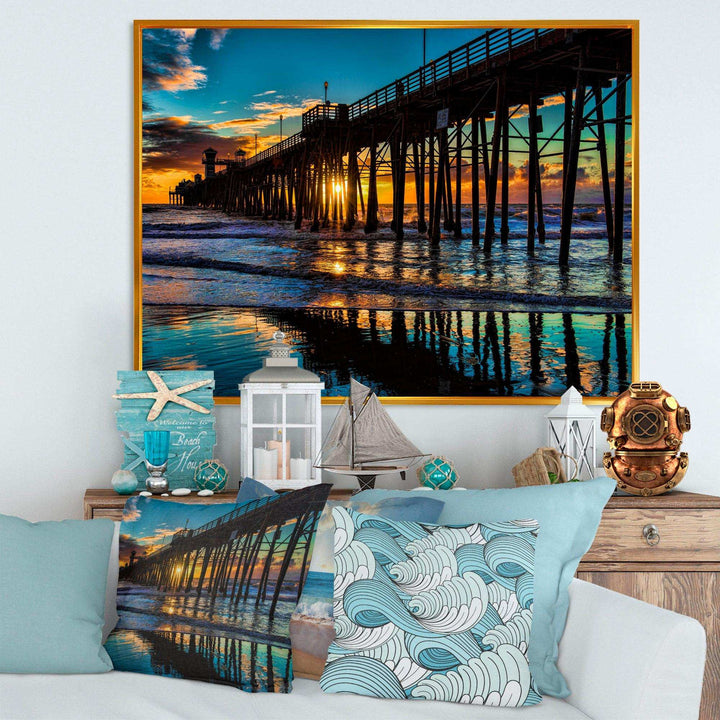 Oceanside Pier at Evening - Landscape Bedroom Wall Art