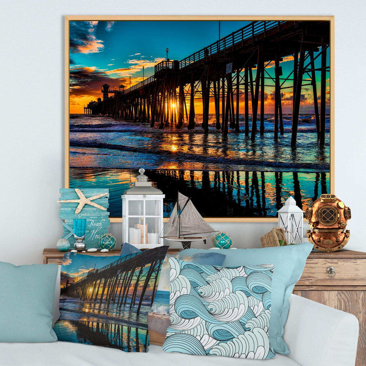 Oceanside Pier at Evening - Landscape Bedroom Wall Art