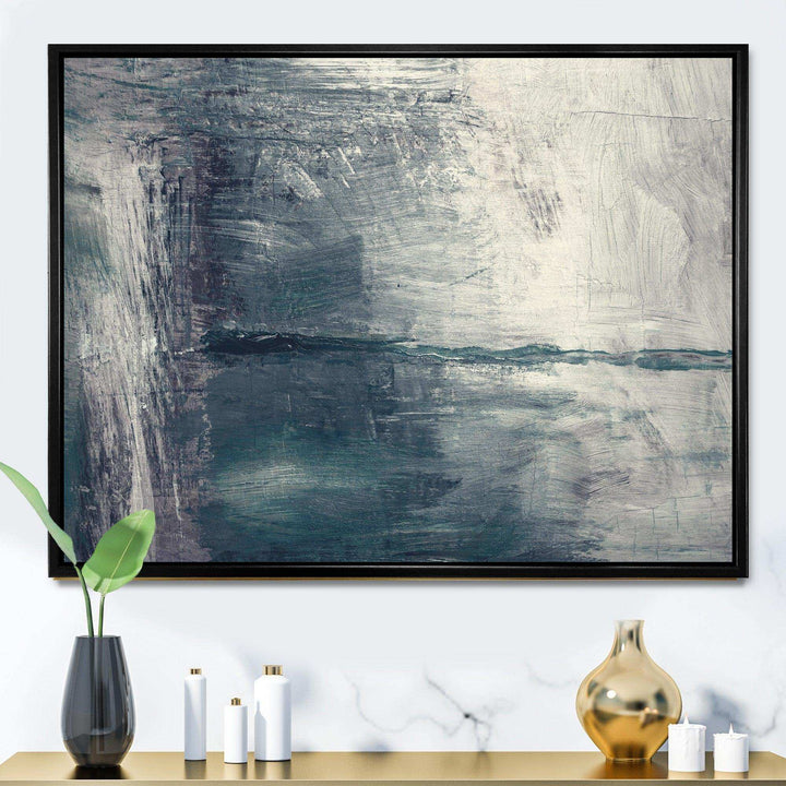 Grey Abstract Pattern Oil - Modern Bedroom Wall Art